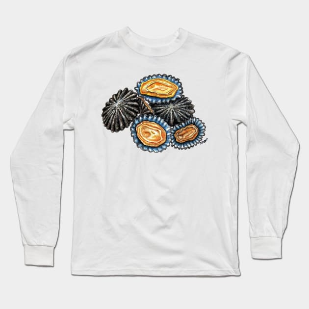 Patella Spanish lapas Shells Sea food Long Sleeve T-Shirt by chloeyzoard